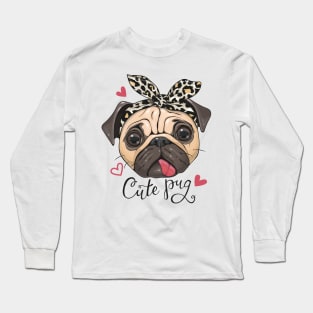 Cute Pug Dog Long Sleeve T-Shirt